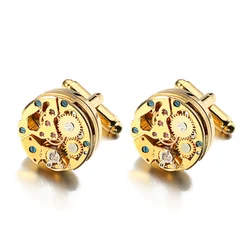 Steampunk - Inspired Stainless Steel Gear Cufflinks (Black Zinc Plated)