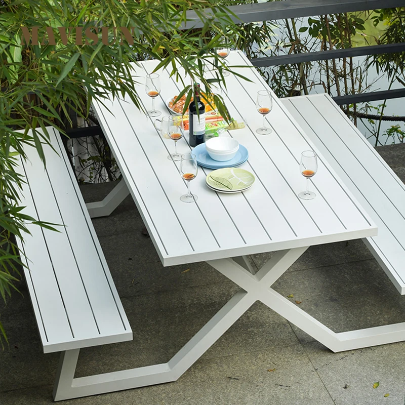 Nordic Model Park Bench Garden Furniture Set Waiting Park Chairs And Table Personality Patio Sturdy Plastic Terrace Shop Bench