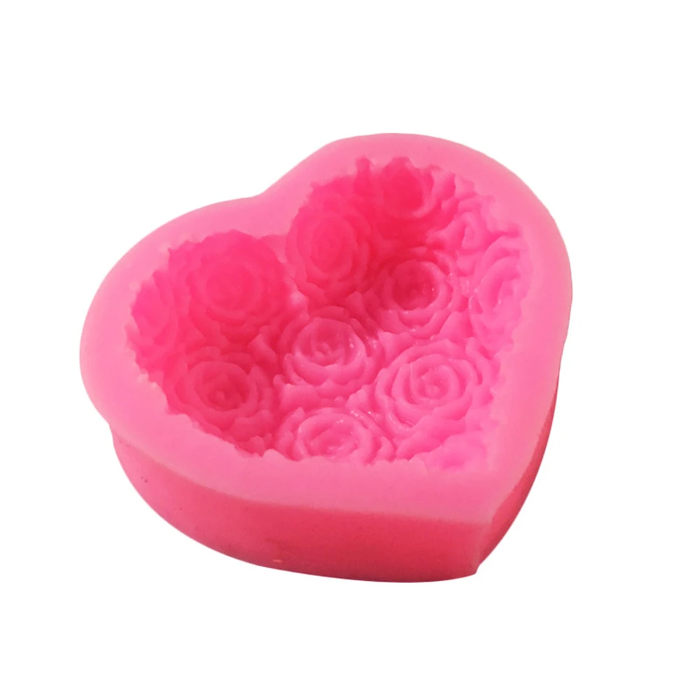 Heart Shaped Silicone Soap Mold Flower Rose Sugar Mold DIY Fondant Soap Making 3D Form Mould Handmade Cake Decorating Tools ► Photo 3/5