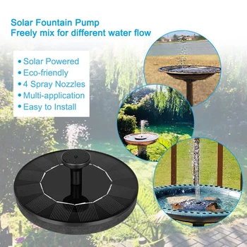 

Solar Power Pump Bird Bath Fountain Water Pump Floating Drifting Panel Pool Pond for Bird Bath Fish Tank Aquarium Garden Lawn