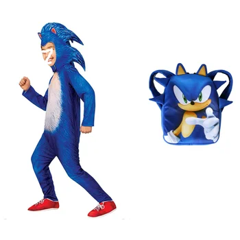

Sonic the Hedgehog Anime Cartoon School Bag Costume Cosplay for Children Boys Girl Sonic Clothes Performance Action Figma