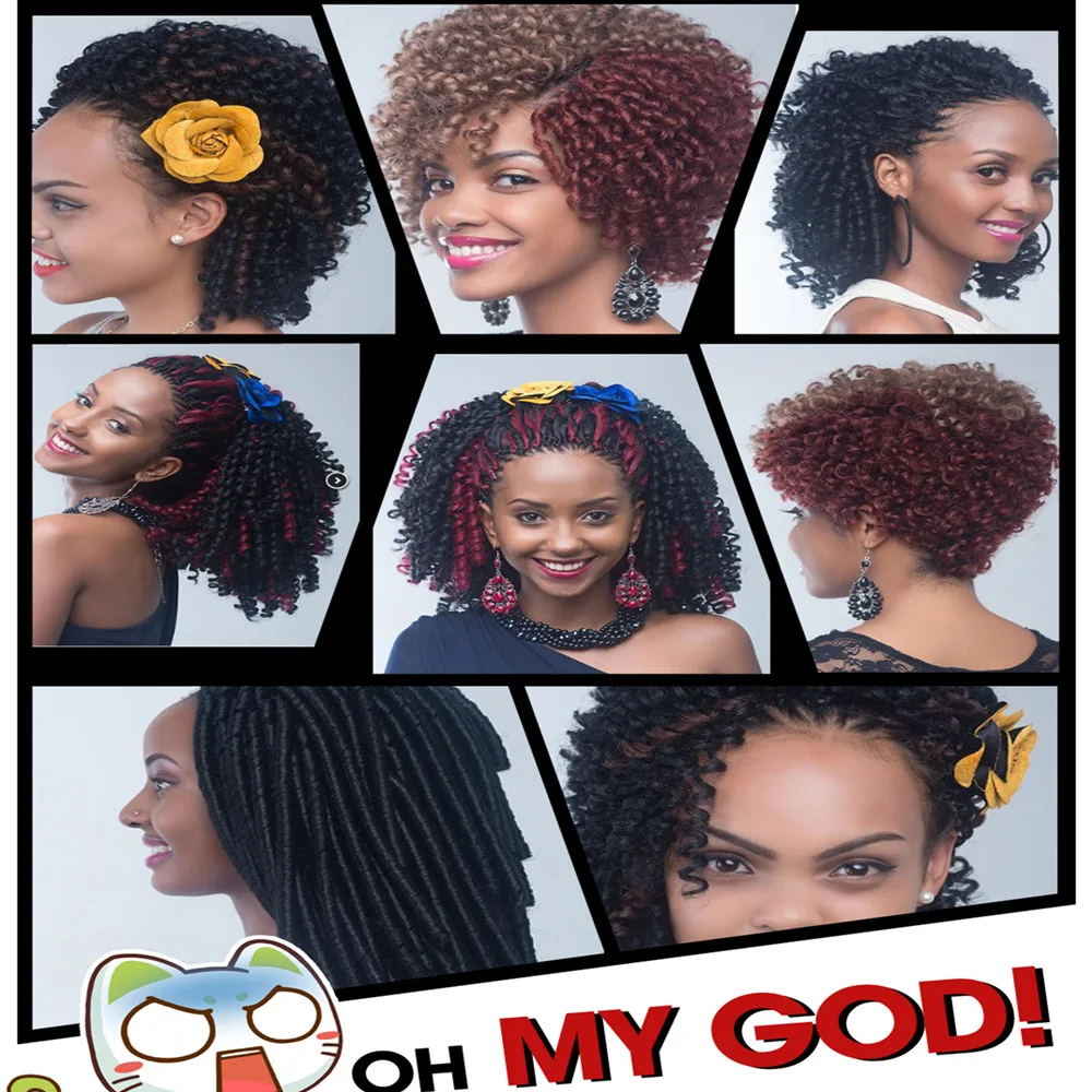 Sallyhair 14inch 70g/pack Crochet Braids Synthetic Braiding Hair Extension Afro Hairstyles Soft Faux Locs Brown Black Thick Full