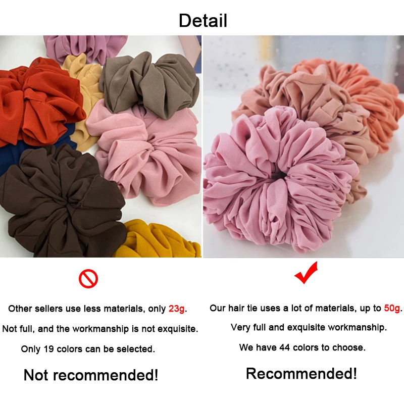 wide headbands for short hair Malaysian Bunch Hair Tie For Muslim Women Chiffon Rubber Band Beautiful Hijab Volumizing Scrunchie Large Head Scarf Accessories hair clips