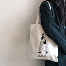 Простая повседневная тканевая сумка-тоут с графическим рисунком, сумка для покупок, эко Большая вместительная женская сумка, сумки на плечо, школьные сумки для студентов