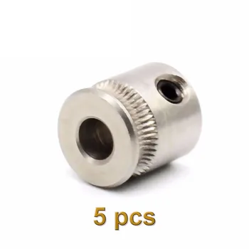 

5pcs 3D Printer MK7 Stainless Steel Extruder Drive Gear for 1.75mm or 3 mm Filament Extrusion Gear Bore 5mm