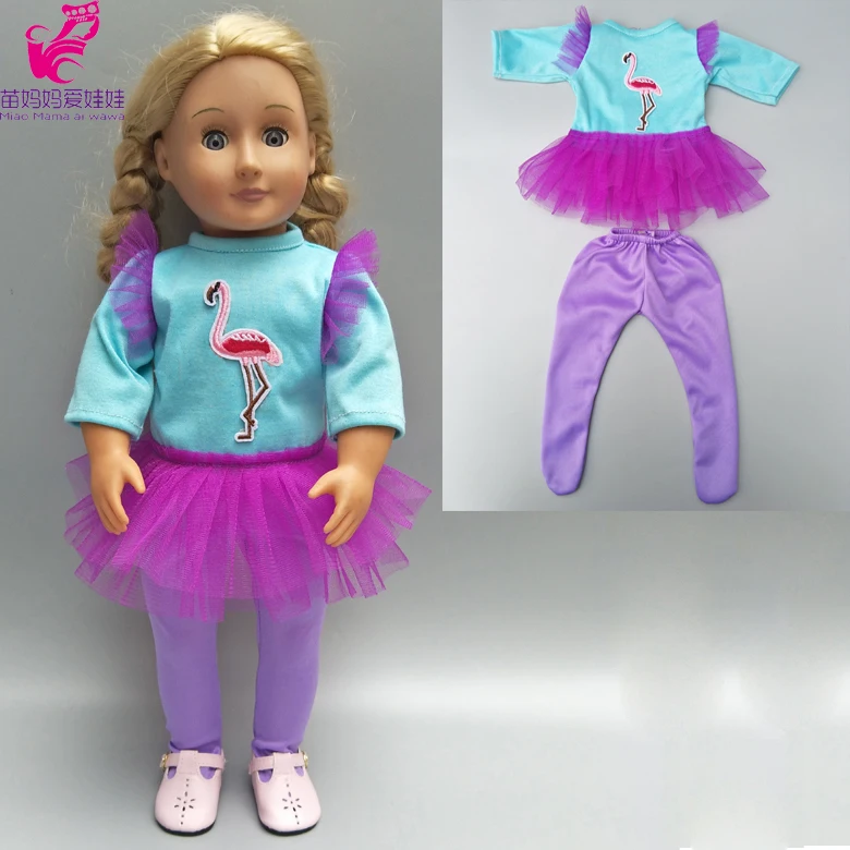 

For 43cm Baby Dolls clothes purple princess lace dress for 18 inch girls doll tulle tutu dress toys clothes babies doll dress