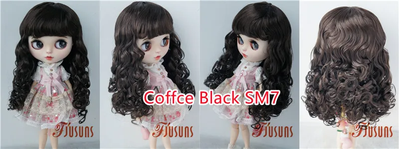 JD311 9-10inch 10-11inch Synthetic mohair BJD wigs Long European wave Blythes Doll hair