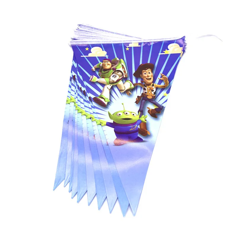 Flags-10pcs Дисней милая история игрушек мультфильм бумажная чашка пластина салфетка флаг мальчик день рождения, вечеринка, фестиваль свадебные баннеры для декораций Suppl - Цвет: Flags-10pcs