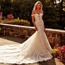 White Wedding Dress Lace 3D Flower O-neck Long Sleeve Simple Bridal Dresses Zipper Custom Made Plus Size Wedding Gown