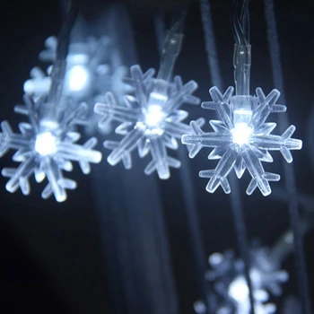 

IVYSHION 5m 50 Snowflake Night Lights LED String Lamp Room Valentine Christmas Wall Window Indoor Decoration Holiday Lighting