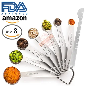 

Stainless Steel Bring Calipers Round Amount Spoon 8 Paper Set Baking Scale Metering To Flavor Spoon