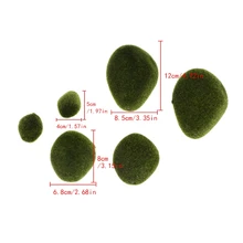 Новые зеленые искусственные камни покрытые мхом трава в горшках домашний сад украшение пейзаж