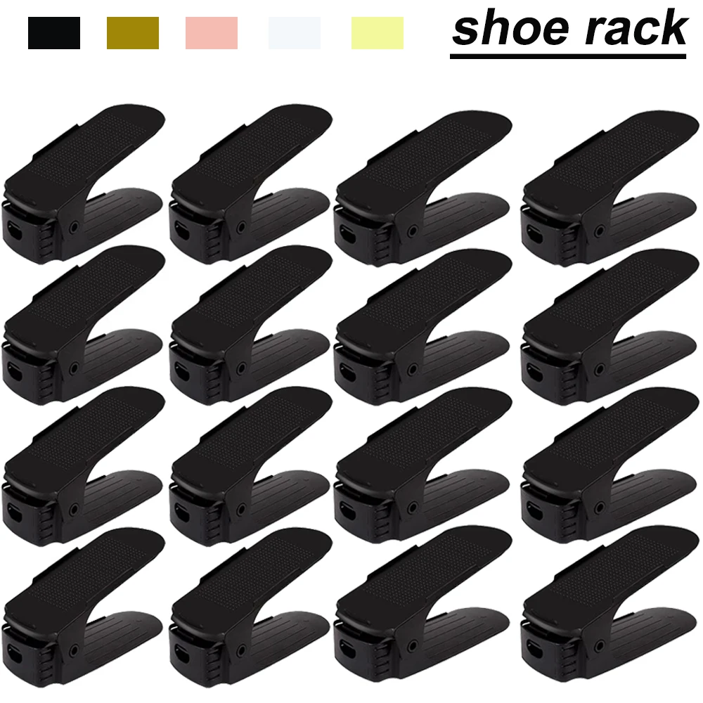 Zapatero organizador ajustable, estante de almacenamiento para zapatos, soporte con ranura para ahorro de espacio, armario para zapatos, 8/10 Uds.