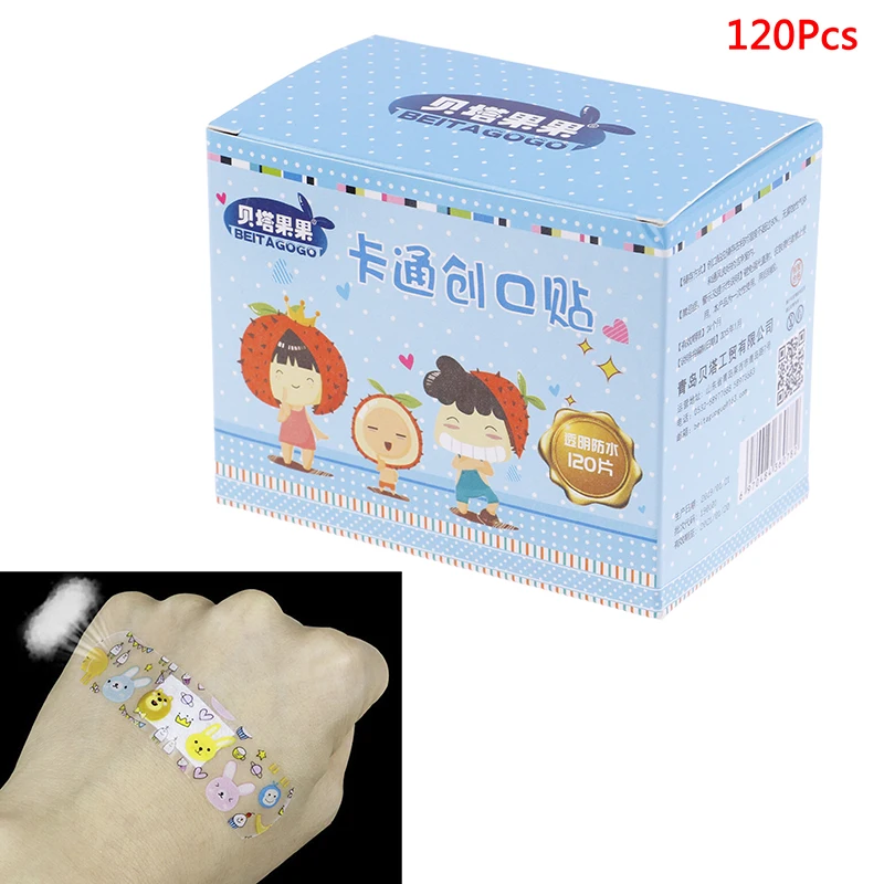 

120Pcs Waterproof Breathable Cute Cartoon Band Aid Hemostasis Adhesive Bandages First Aid Emergency Kit For Kids Hot