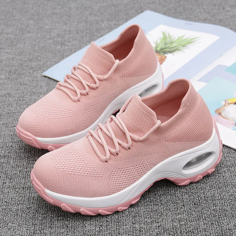 

Women's Lightweight Breathable Mesh Weaving Socks Shoes Sneakers Casual Shoes Student Non-slip Walking 2020 Soft Running Shoes