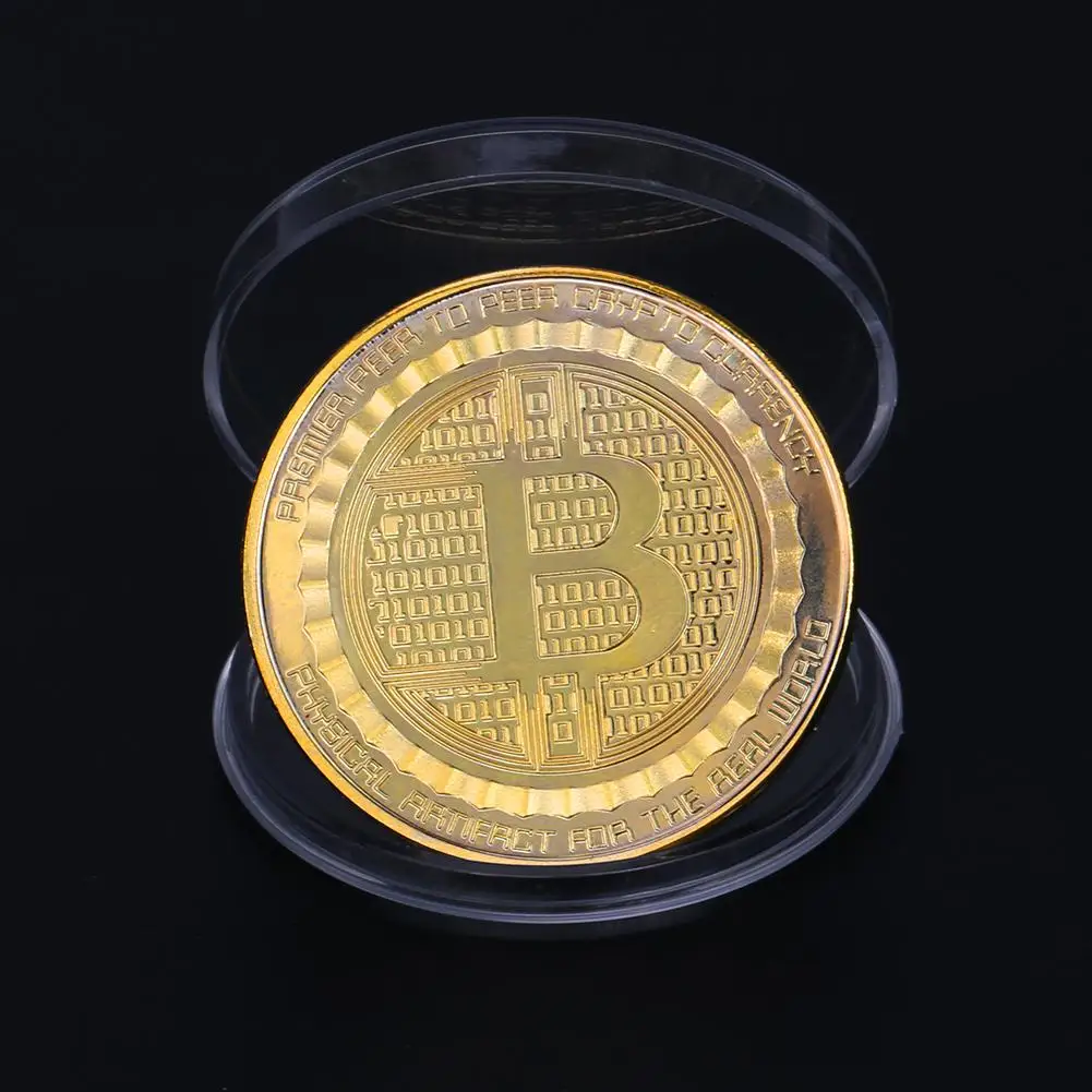Tanio Pozłacane Bitcoin moneta bitcoiny kolekcjonerskie pamiątka noworoczny prezent Metal sztuka antyczna sklep