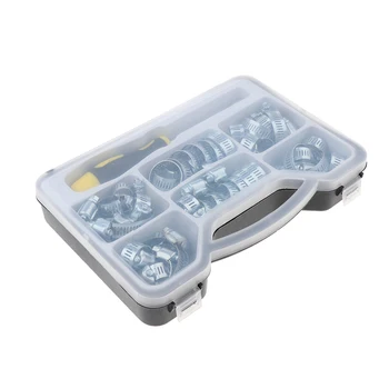 

50pcs Adjustable Size Hose Clamps Pipe Clips Worm Gear Hose Clamps Assortment Kit