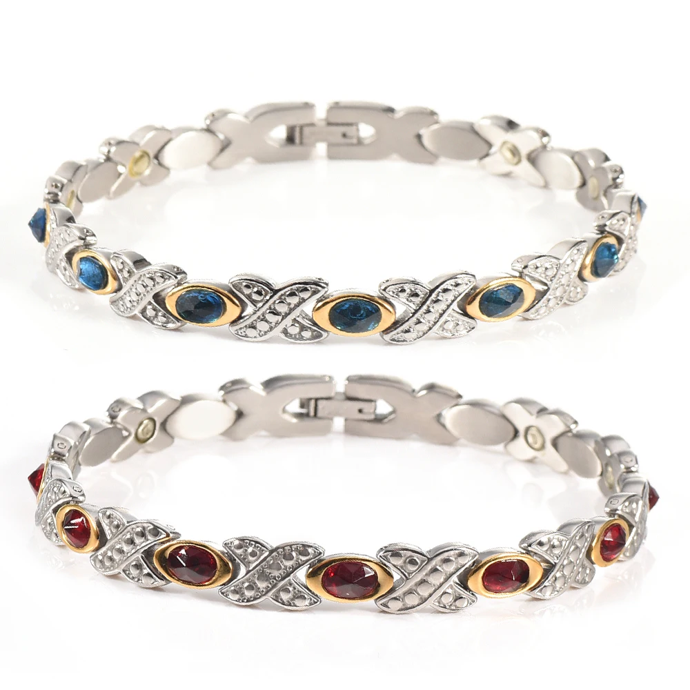 Ювелирные изделия Wollet, магнитный браслет для женщин, золотой цвет, заполненный, высокое качество, большой кристаллический 19, 5 см/8 мм