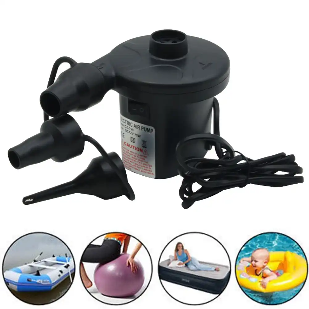 Electric Air Pump for Paddling Pool Fast Inflator Deflator Camp Air Bed Mattress