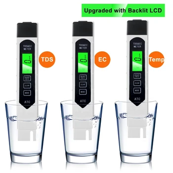 

Profession Digital TDS Meter Portable EC Meter 0~9990ppm 3 In 1 Water Tester Aquarium Pool Quality Testing Pen Purity Filter