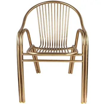 

Modern Simple Stainless Steel Chair Back Chair Domestic Metal Outdoor Balcony Dining Chair Single Armrest Leisure Seat