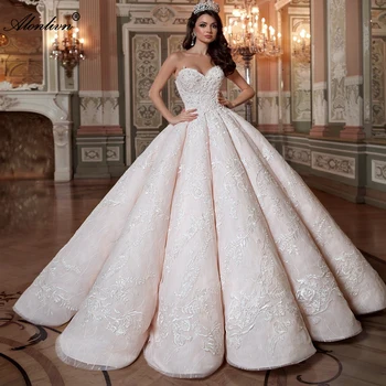 Price Alonlivn Luxury 2020 Collection Puff Ball Gown Wedding Dresses Emboridery Lace Sweetheart Bride Gowns