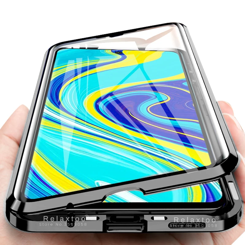 Магнитный чехол книжка с металлическим адсорбцией для 9 s readmi note pro max