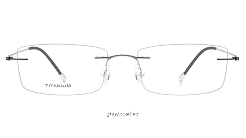 Gray Чистый Титан без оправы оптические очки для близоруких, EyewearMen Для женщин бескаркасные очки по рецепту рамки - Цвет оправы: Gray