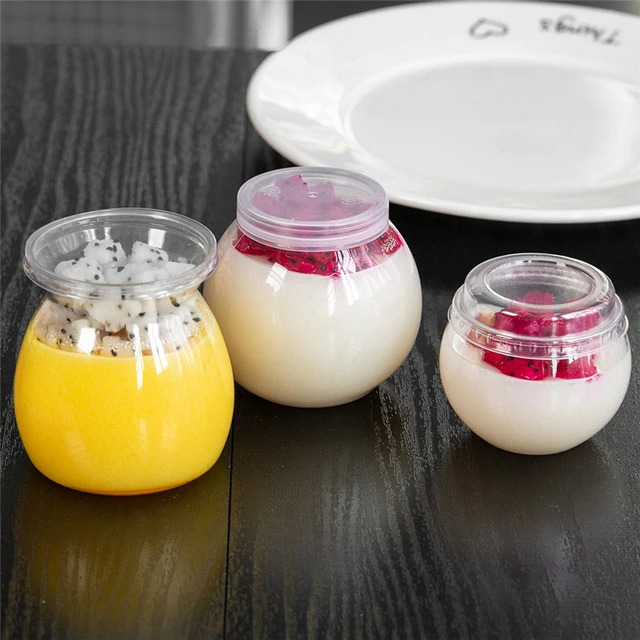 Cups Cup Jar Yogurt With Jars Dessert Clear Disposable Plastic Lid