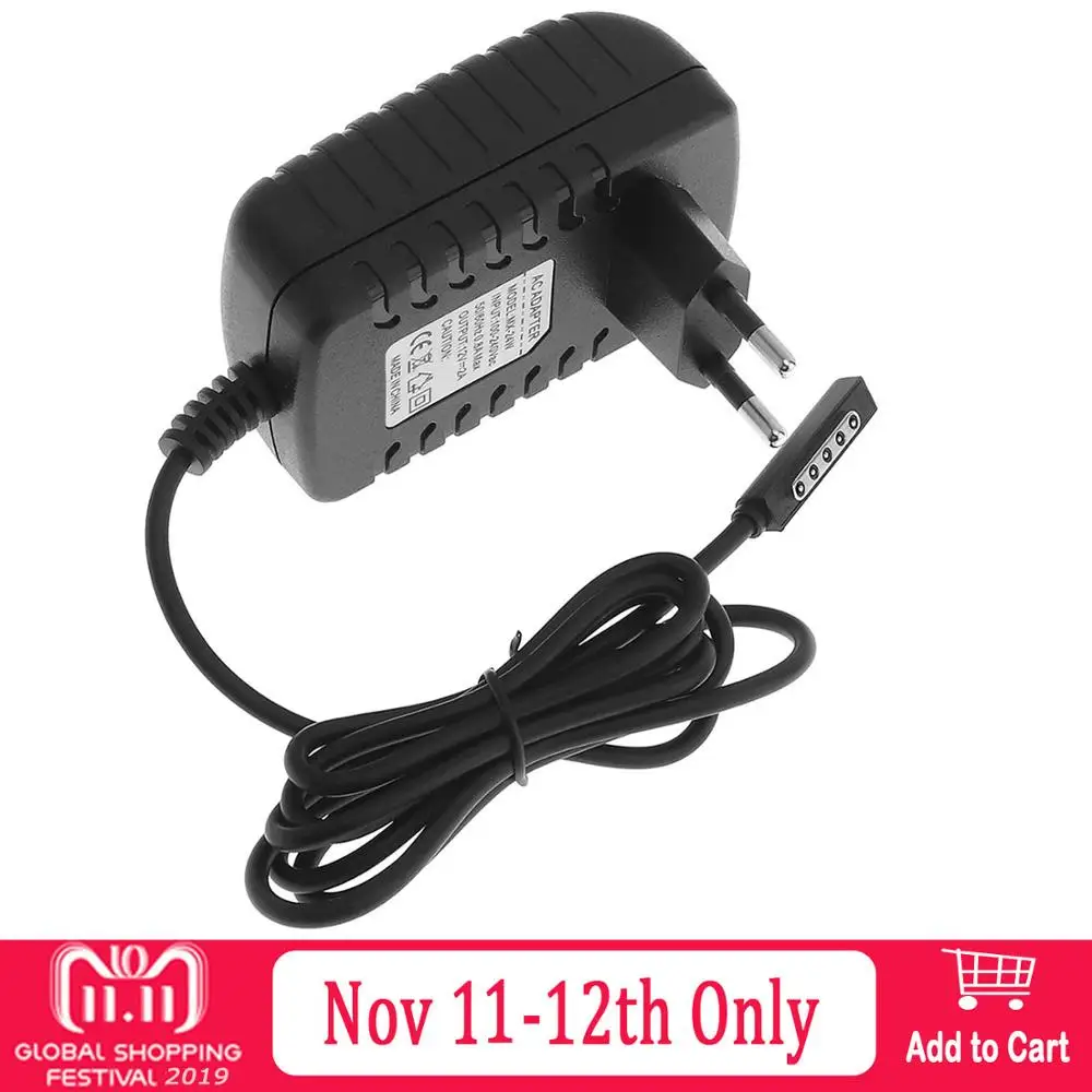 

Besegad 12V Charger Power Supply Adapter Home Wall Charger for Microsoft Surface 2 RT 10.6 Tablet PC EU Plug