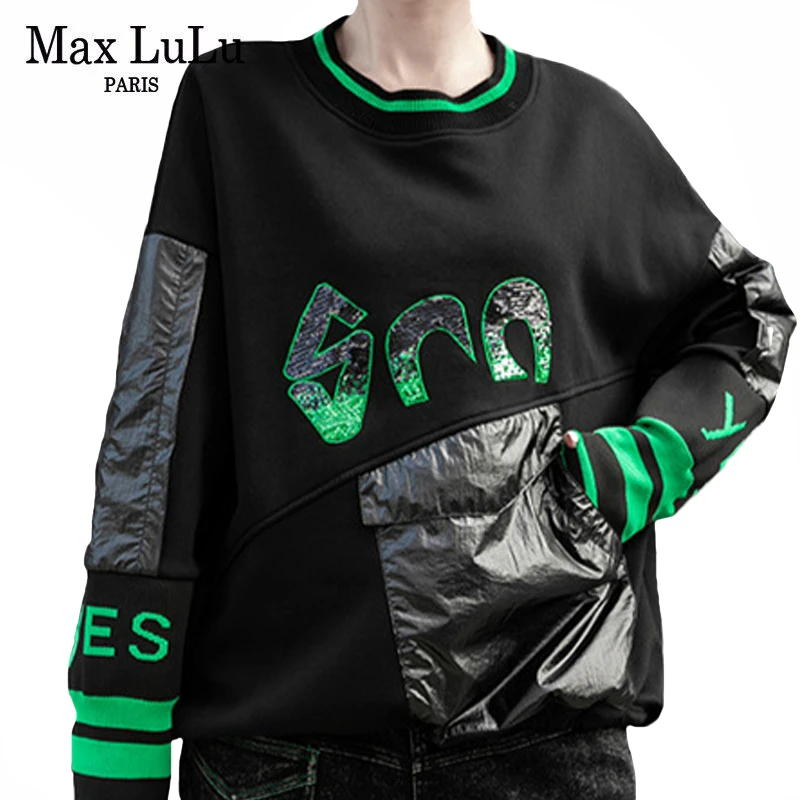 Новинка 2020 корейские модные зимние женские толстовки Max LuLu в стиле панк Женские
