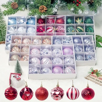 

Christmas Tree Ball Ornaments Pendants Christmas Shatterproof Shine Ball Decoration for Christmas Holiday Party DTT88