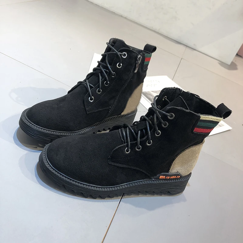 Black khaki Женская обувь; кроссовки для девушек и женщин; Повседневная модная обувь на танкетке; теннисные брендовые дизайнерские женские роскошные кроссовки на платформе с высоким берцем - Цвет: Black khaki