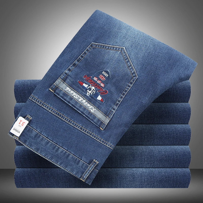 Европейский Американский стиль модные дизайнерские джинсы Eden мужские s джинсы Shark Брюки парка Брендовые мужские прямые темно-синие цвета Maschi брюки
