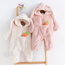 Зимний комбинезон для малышей от 0 до 12 месяцев; комбинезон для новорожденных; Одежда для младенцев; детская верхняя одежда; Одежда для маленьких девочек; детская зимняя одежда