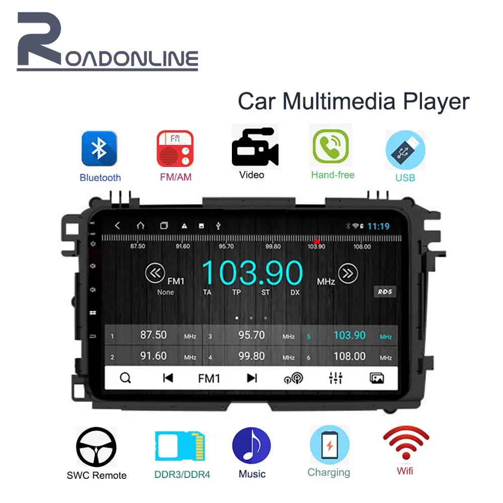 Оригинальный Автомобильный мультимедийный плеер 9 ''HD 1din Радио стерео с