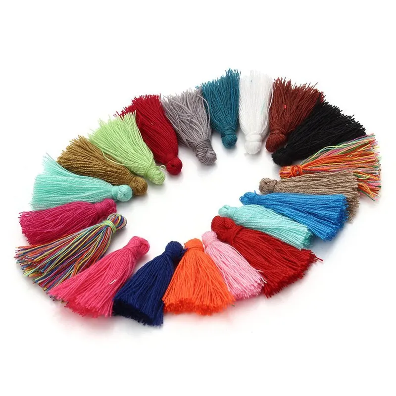 50pcs random color 30mm Mini Cotton Tassel Cord DIY Jewelry Decoration