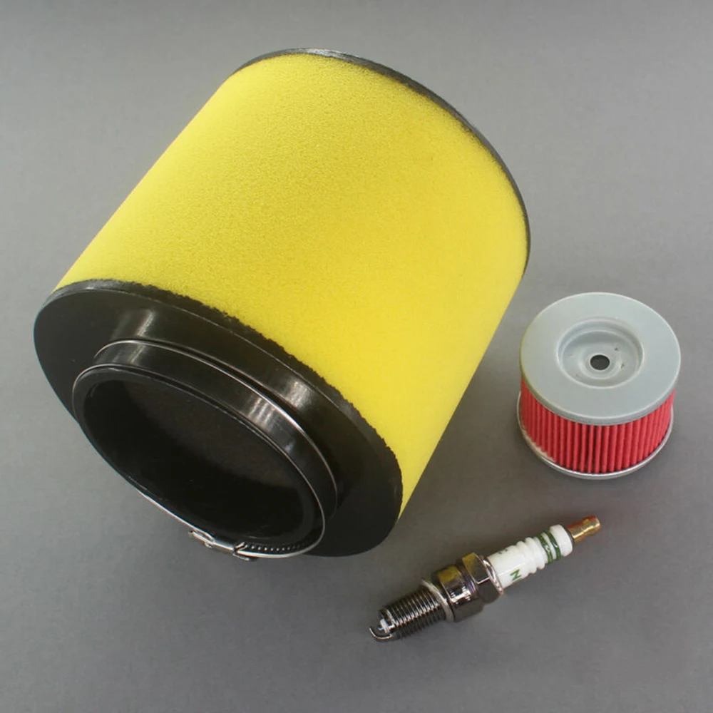 

1full Set Air Filter + Oil Filter + Spark Plug For Honda Rancher 350 Foreman 400 450 Tune Up Kit Replace Car Accessories