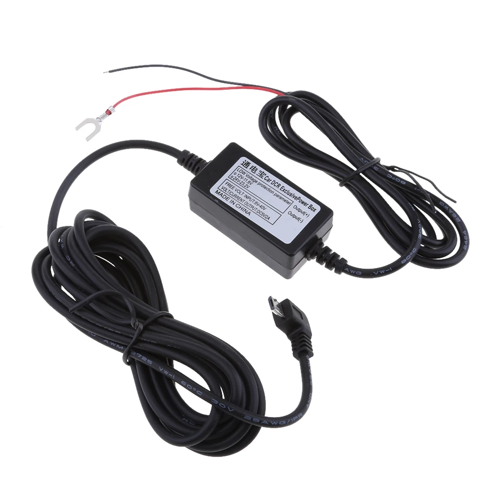 Car Charger 90° Left Micro USB For Cam Recorder DVR Exclusive Power Box
