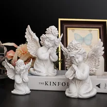 Resin Angel Figure Sculpture Flower Fairy Solar Decor Fat Cupid Statue Outdoor Villa Courtyard Gardening Landscape Ornaments