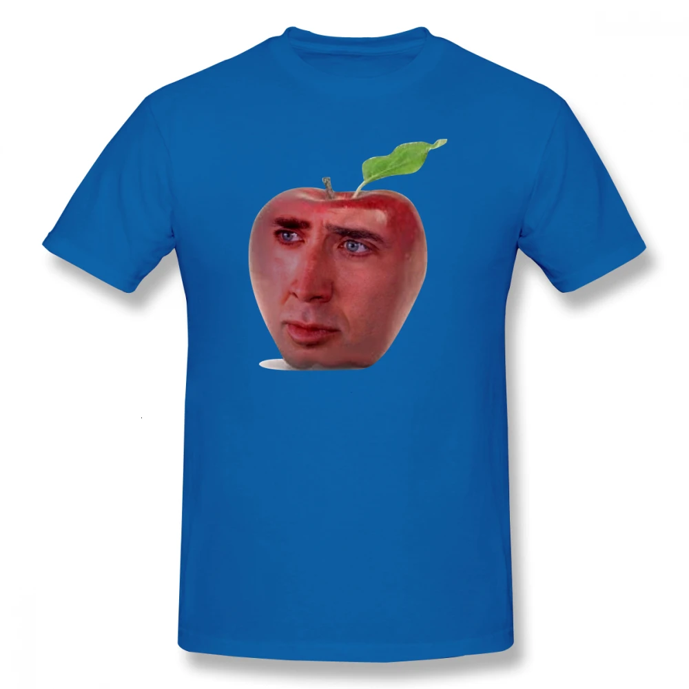 HKFZ Nicolas Cage футболка Nicolas Cageu Apple футболка уличная одежда с графическим принтом Футболка с коротким рукавом хлопок забавная футболка - Цвет: Blue