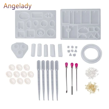 

1 Set Silicone Mold Mix Stick Dropper Clasp DIY Jewelry Making Accessories Tools Molds Geometric Epoxy Resin Combination JUL3