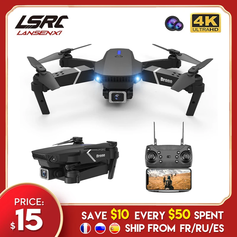 Dron teledirigido con gran angular HD 4K 1080P, cuadricóptero plegable con cámara dual, Wifi, juguete de regalo, LSRC E525