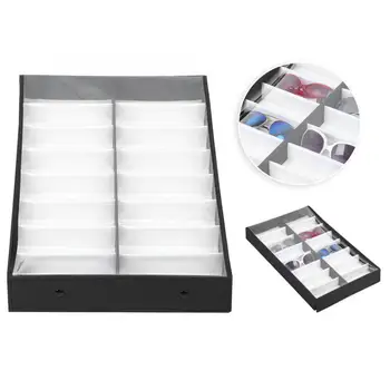 

lens container 16 Grid Eyeglasses Sunglasses Storage Box Organizer Glasses Display Case Stand Holder colored contact lenses