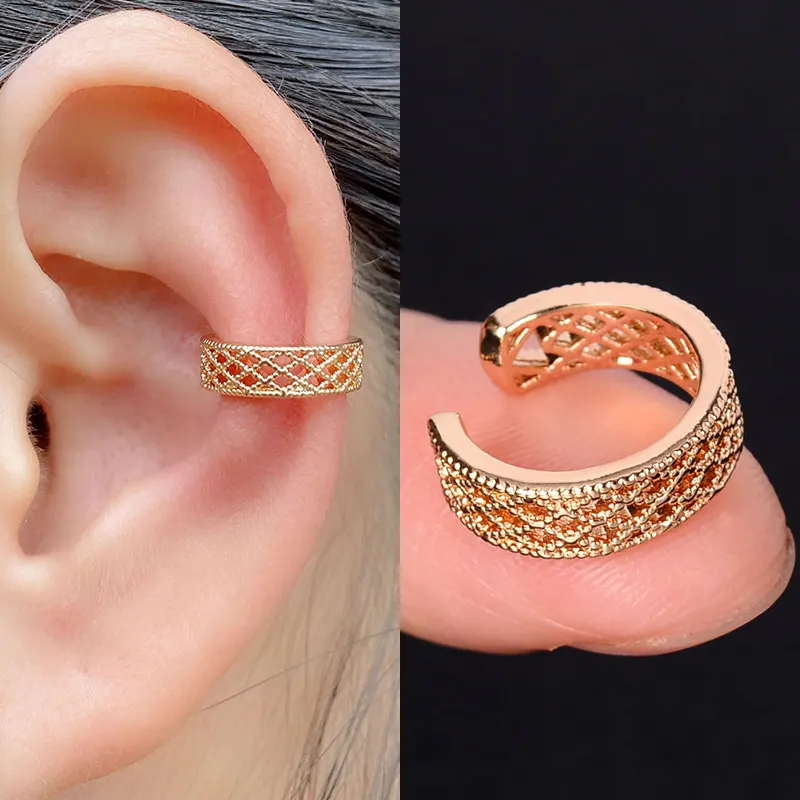 1 Pc Stackable Cuff Wrap Clip On Earrings Women Girls Climber Ear Cartilage Bone Clips Fake Earing Non Piercing Without Holes 