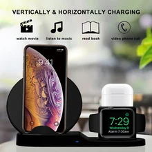 3 в 1 быстрая Беспроводная зарядная док-станция для IPhone XR XS Max 11 Быстрая зарядка для Apple Watch 2 3 4 для AirPods для samsung