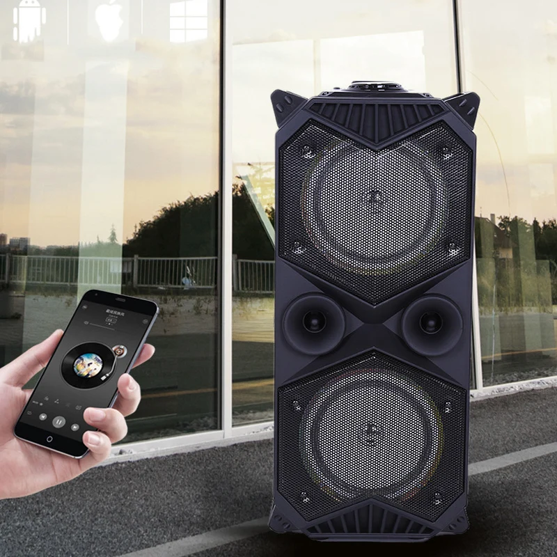 Ontvangst met tijd luister Bluetooth Music Speaker Big Power Wireless Stereo Subwoofer Heavy Bass  Outdoor Speakers Sound Box Support Fm Radio Tf Aux Usb - Speakers -  AliExpress