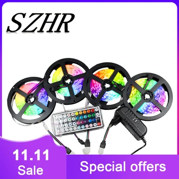 

SMD2835 5050 RGB LED Light Strip Waterproof Flexibility 12v 5m 10m with Controller Adapter diode tape Ribbon Decorative lights
