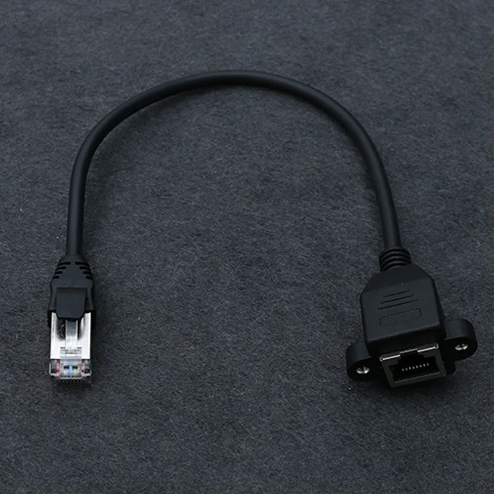 

RJ45 male to female screw panel installed LAN network Ethernet extension cable