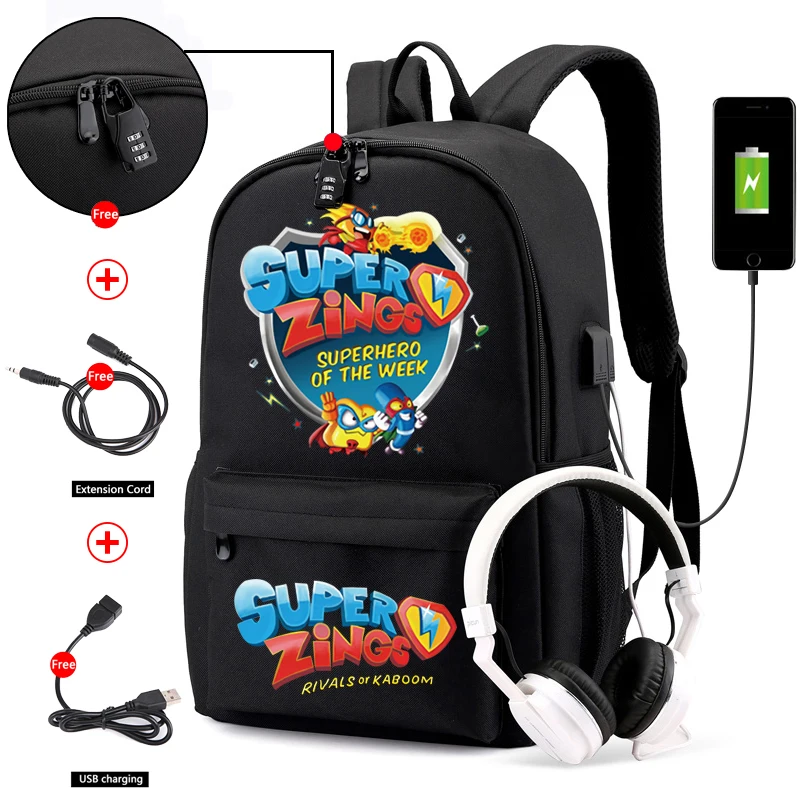 Рюкзак Super zings холщовая школьная сумка стикер для фильма игра фигурка подарок